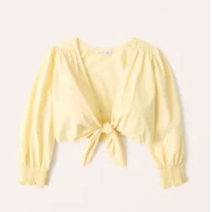 3/4 Sleeve tie-front top